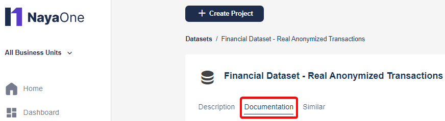 Documentation tab highlighted