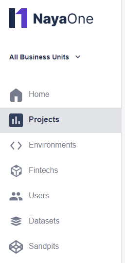 Sidebar with projects highlighted