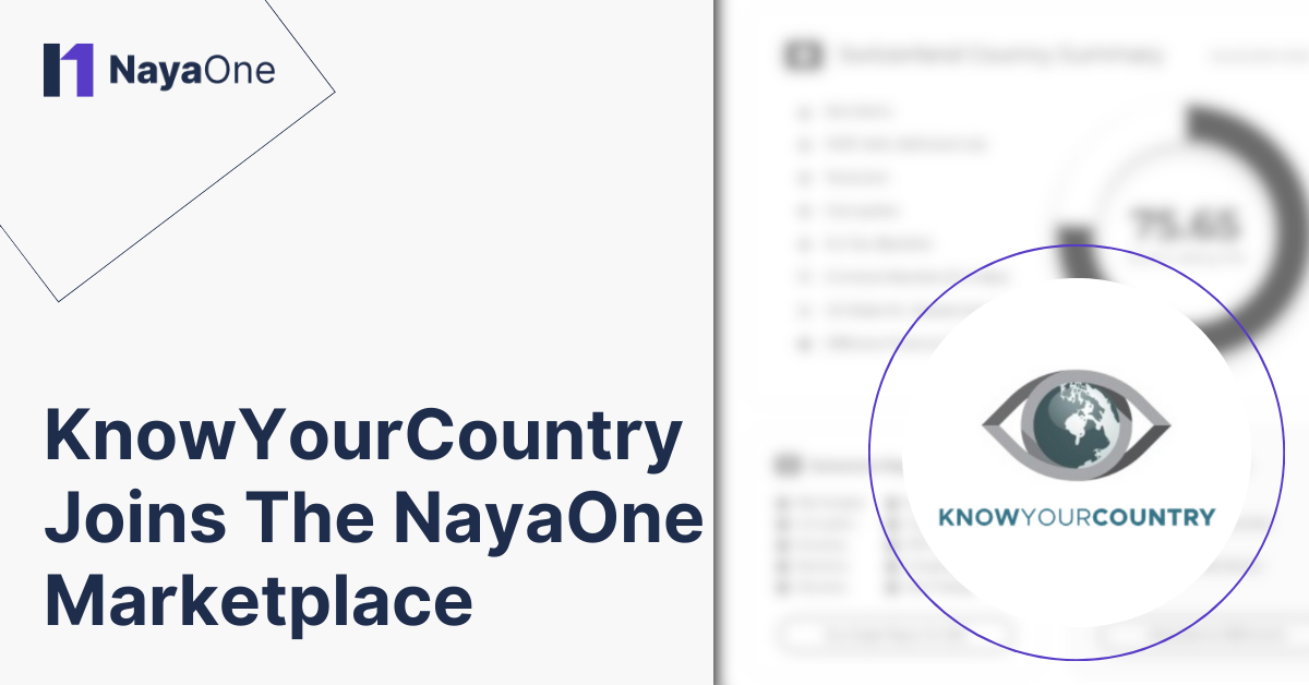 KnowYourCountry Joins The NayaOne Marketplace