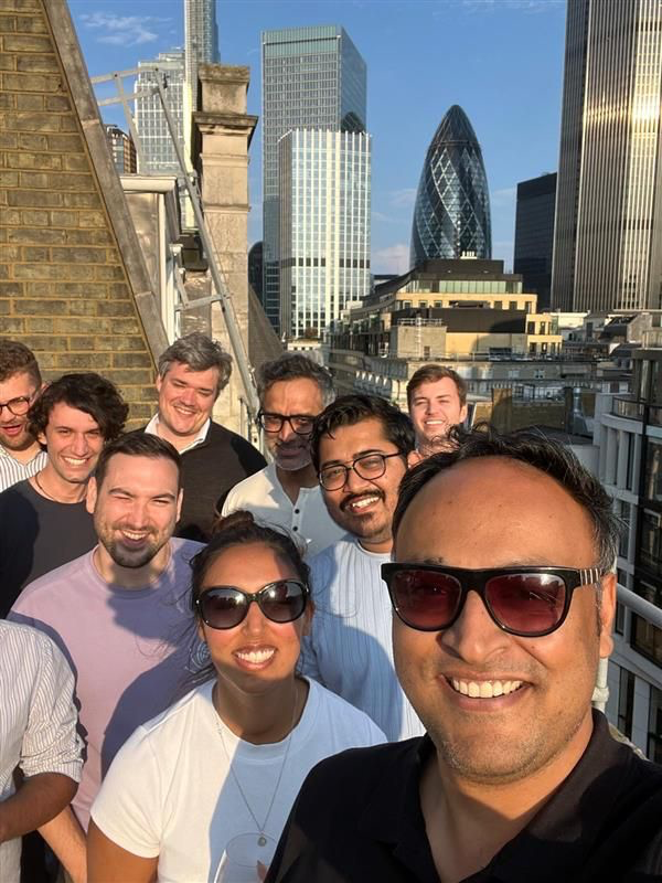 A photo of NayaOne team members in London.