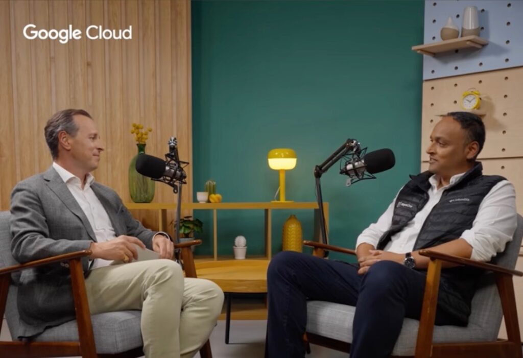 A photo of Alex Rutter, EMEA Managing Director - Artificial Intelligence @ Google Cloud and Karan Jain, NayaOne CEO.